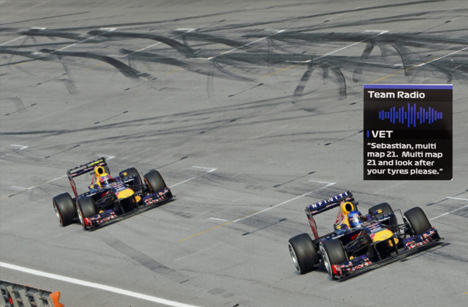 Multi 21 mate! - Christian Horner to Vettel, Malaysia 2013